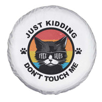 Black Cat Lovers Spare Tire Cover Free Hugs Just Kidding Do Not Touch Me Gift - Wonder Print Shop