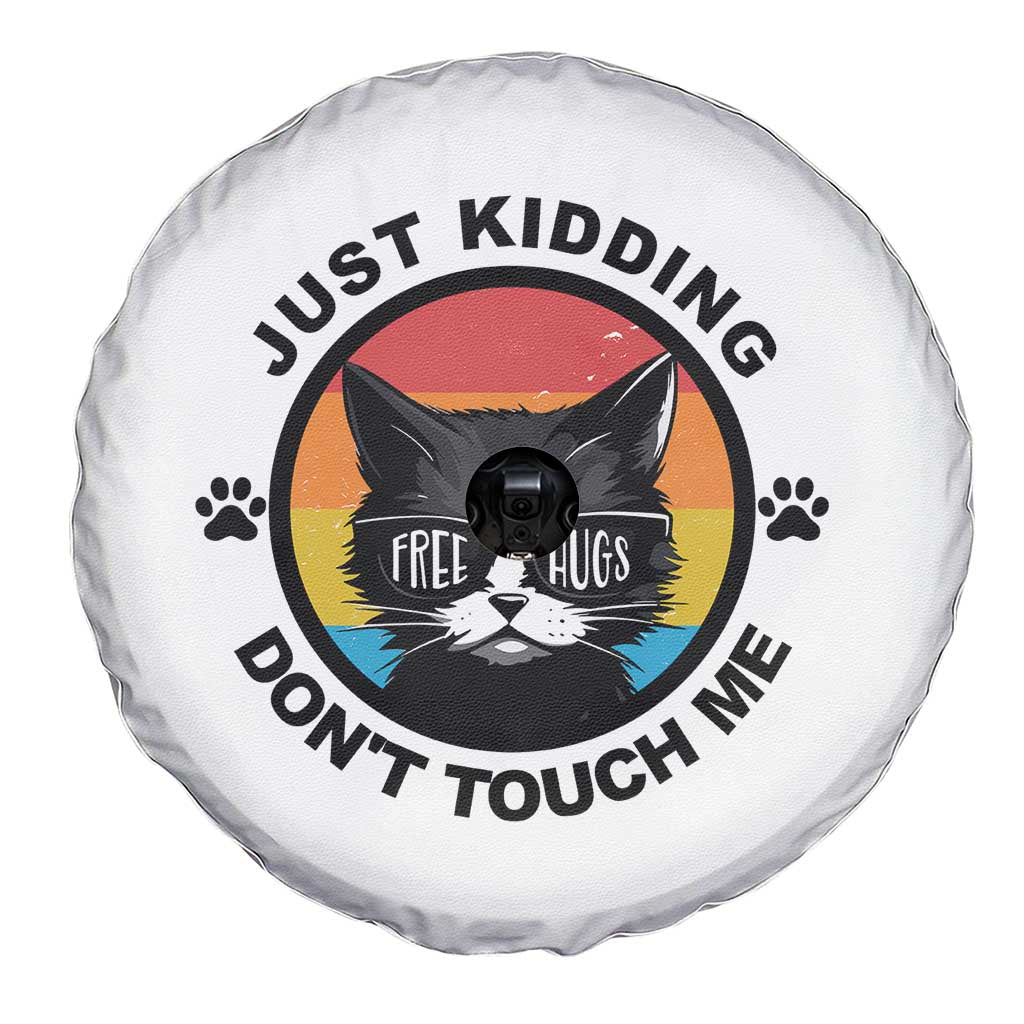 Black Cat Lovers Spare Tire Cover Free Hugs Just Kidding Do Not Touch Me Gift - Wonder Print Shop