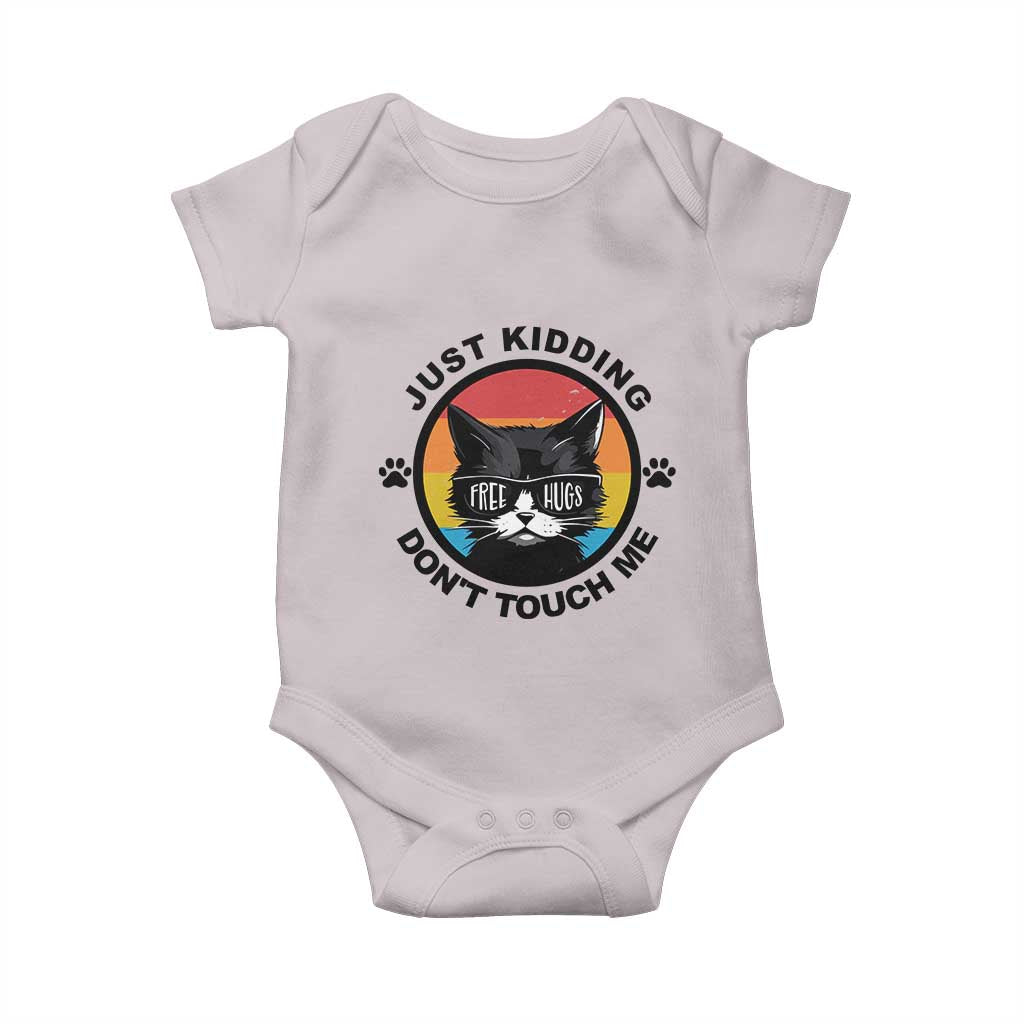 Black Cat Lovers Baby Onesie Free Hugs Just Kidding Do Not Touch Me Gift - Wonder Print Shop
