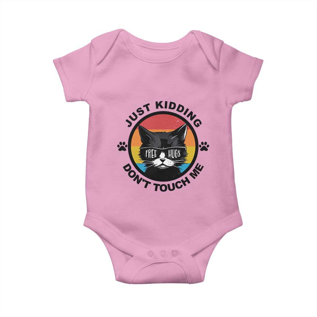 Black Cat Lovers Baby Onesie Free Hugs Just Kidding Do Not Touch Me Gift - Wonder Print Shop