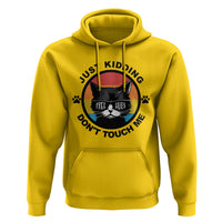 Black Cat Lovers Hoodie Free Hugs Just Kidding Do Not Touch Me Gift - Wonder Print Shop