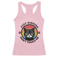 Black Cat Lovers Racerback Tank Top Free Hugs Just Kidding Do Not Touch Me Gift - Wonder Print Shop