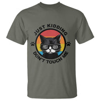 Black Cat Lovers T Shirt Free Hugs Just Kidding Do Not Touch Me Gift - Wonder Print Shop