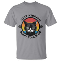 Black Cat Lovers T Shirt Free Hugs Just Kidding Do Not Touch Me Gift - Wonder Print Shop