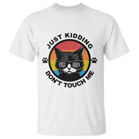Black Cat Lovers T Shirt Free Hugs Just Kidding Do Not Touch Me Gift - Wonder Print Shop