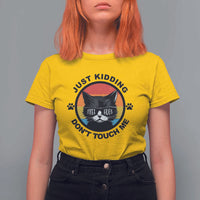 Black Cat Lovers T Shirt For Women Free Hugs Just Kidding Do Not Touch Me Gift - Wonder Print Shop