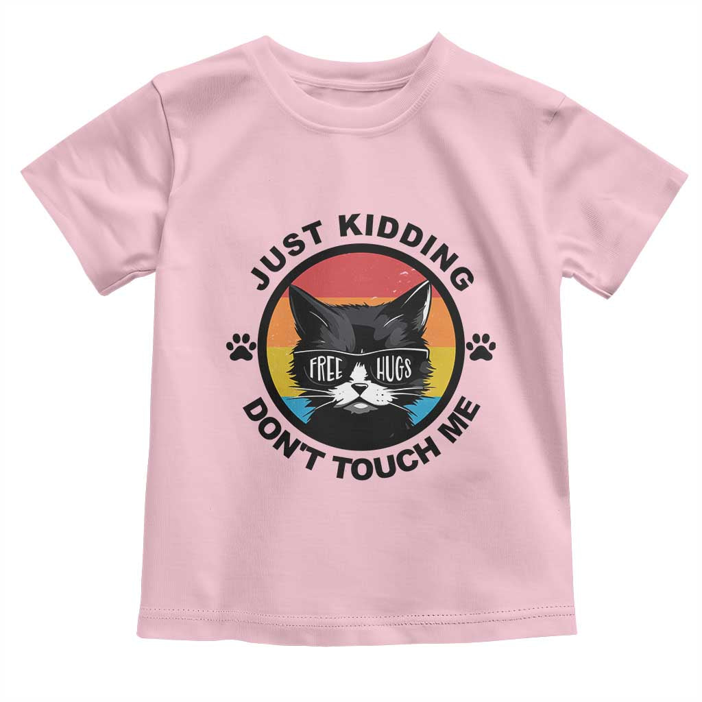 Black Cat Lovers Toddler T Shirt Free Hugs Just Kidding Do Not Touch Me Gift - Wonder Print Shop