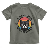 Black Cat Lovers Toddler T Shirt Free Hugs Just Kidding Do Not Touch Me Gift - Wonder Print Shop