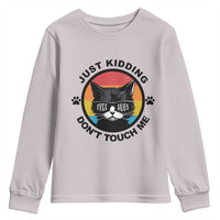 Black Cat Lovers Youth Sweatshirt Free Hugs Just Kidding Do Not Touch Me Gift - Wonder Print Shop