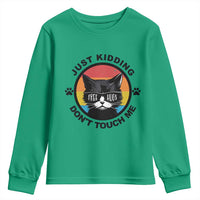 Black Cat Lovers Youth Sweatshirt Free Hugs Just Kidding Do Not Touch Me Gift - Wonder Print Shop