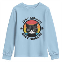 Black Cat Lovers Youth Sweatshirt Free Hugs Just Kidding Do Not Touch Me Gift - Wonder Print Shop