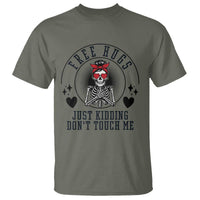 Funny Skeleton Sarcastic Gift T Shirt Free Hugs Do Not Touch Me - Wonder Print Shop