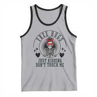 Funny Skeleton Sarcastic Gift Tank Top Free Hugs Do Not Touch Me - Wonder Print Shop
