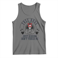 Funny Skeleton Sarcastic Gift Tank Top Free Hugs Do Not Touch Me - Wonder Print Shop