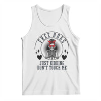 Funny Skeleton Sarcastic Gift Tank Top Free Hugs Do Not Touch Me - Wonder Print Shop