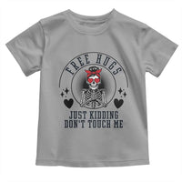 Funny Skeleton Sarcastic Gift Toddler T Shirt Free Hugs Do Not Touch Me - Wonder Print Shop