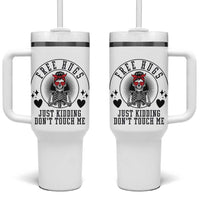 Funny Skeleton Sarcastic Gift Tumbler With Handle Free Hugs Do Not Touch Me