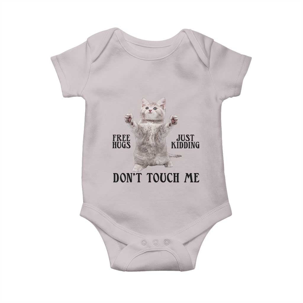 Free Hugs Do Not Touch Me Baby Onesie Funny Cat Meme - Wonder Print Shop