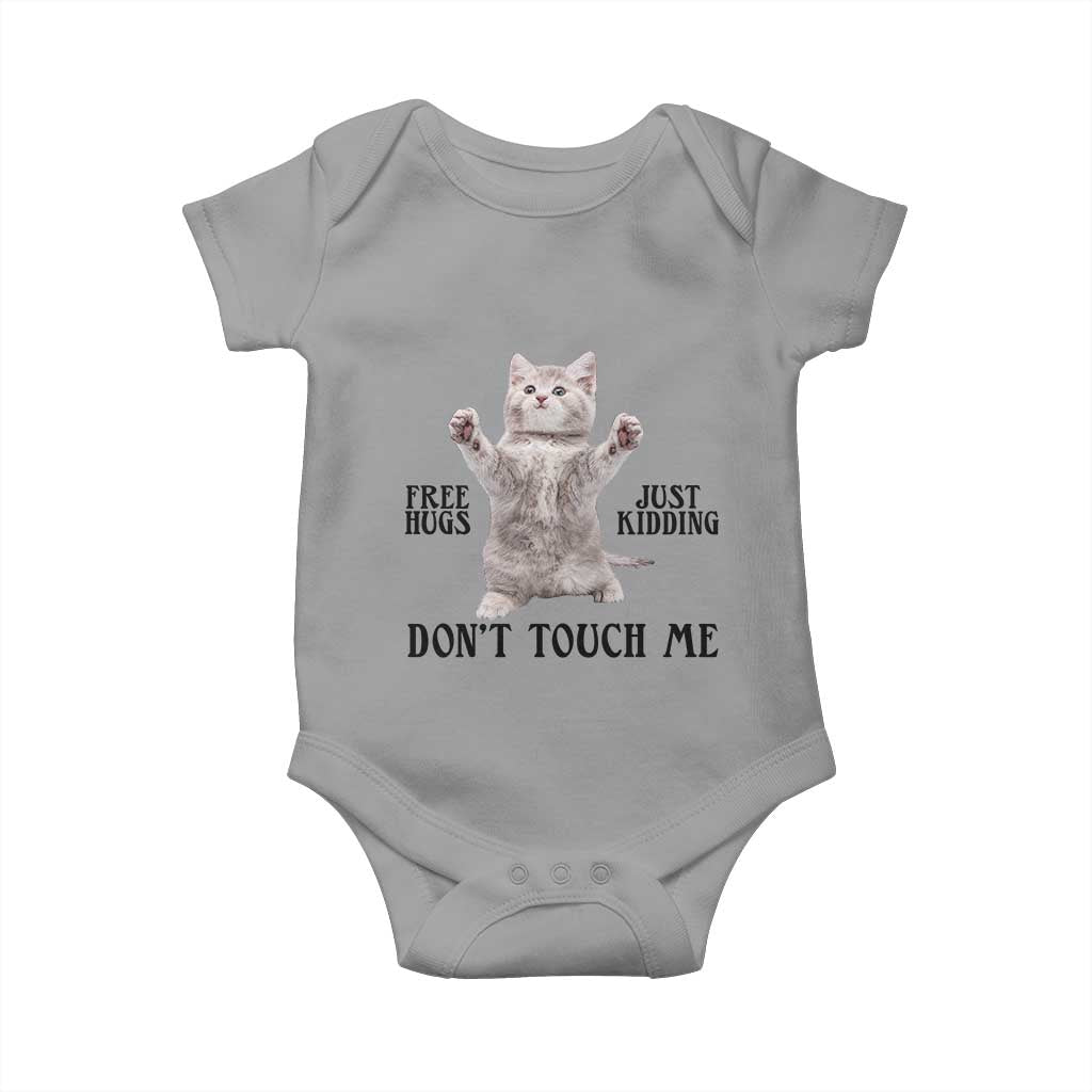 Free Hugs Do Not Touch Me Baby Onesie Funny Cat Meme - Wonder Print Shop