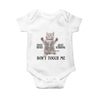 Free Hugs Do Not Touch Me Baby Onesie Funny Cat Meme - Wonder Print Shop