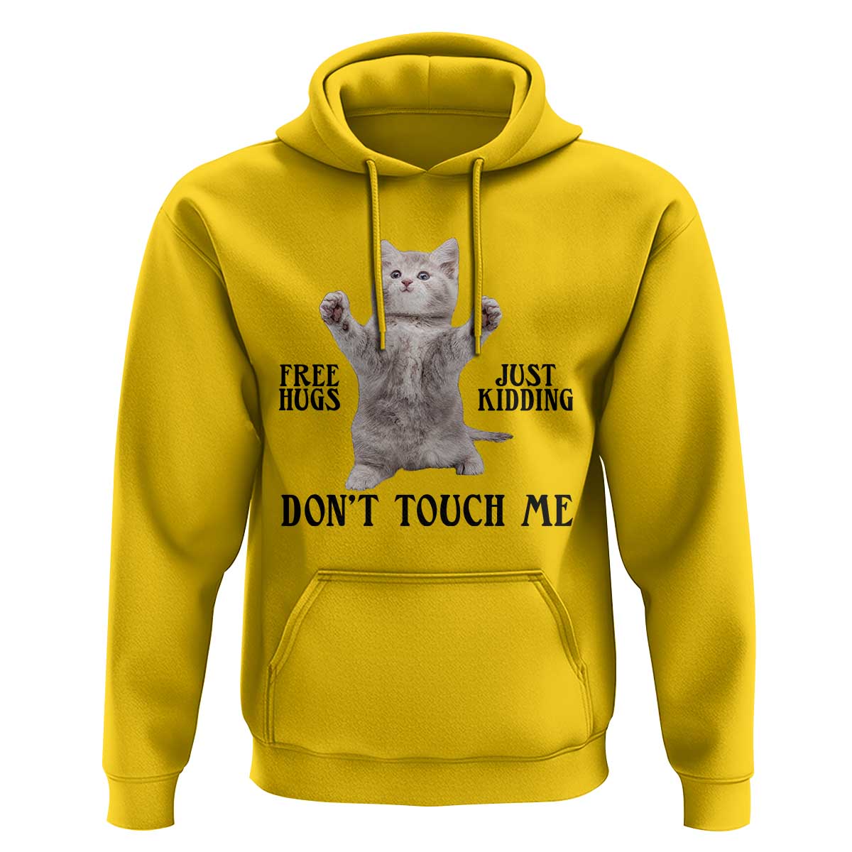 Free Hugs Do Not Touch Me Hoodie Funny Cat Meme - Wonder Print Shop