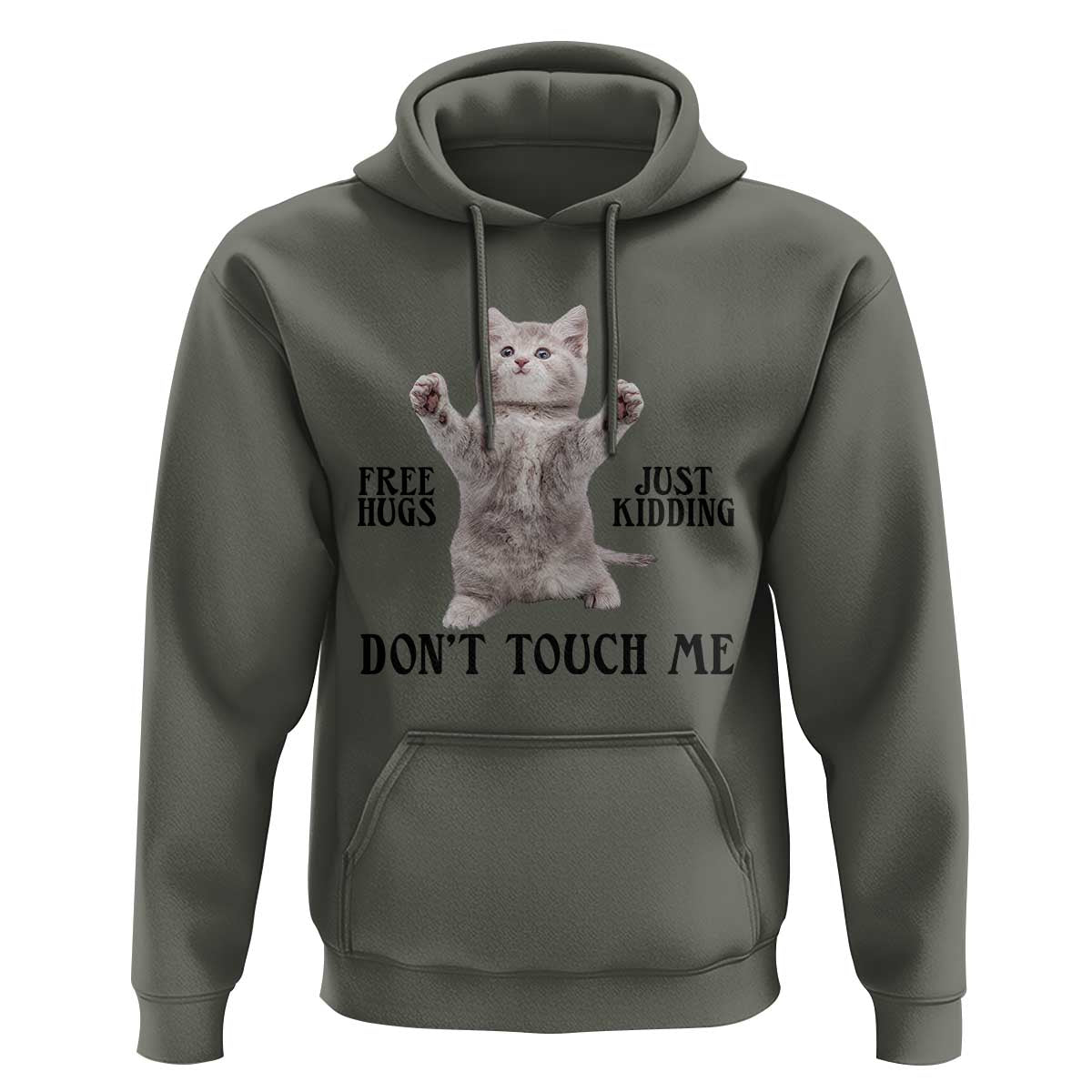 Free Hugs Do Not Touch Me Hoodie Funny Cat Meme - Wonder Print Shop