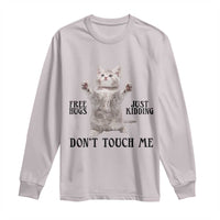 Free Hugs Do Not Touch Me Long Sleeve Shirt Funny Cat Meme - Wonder Print Shop