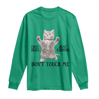Free Hugs Do Not Touch Me Long Sleeve Shirt Funny Cat Meme - Wonder Print Shop