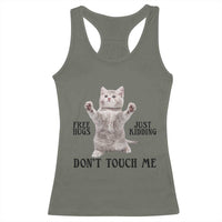Free Hugs Do Not Touch Me Racerback Tank Top Funny Cat Meme - Wonder Print Shop