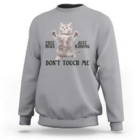 Free Hugs Do Not Touch Me Sweatshirt Funny Cat Meme - Wonder Print Shop