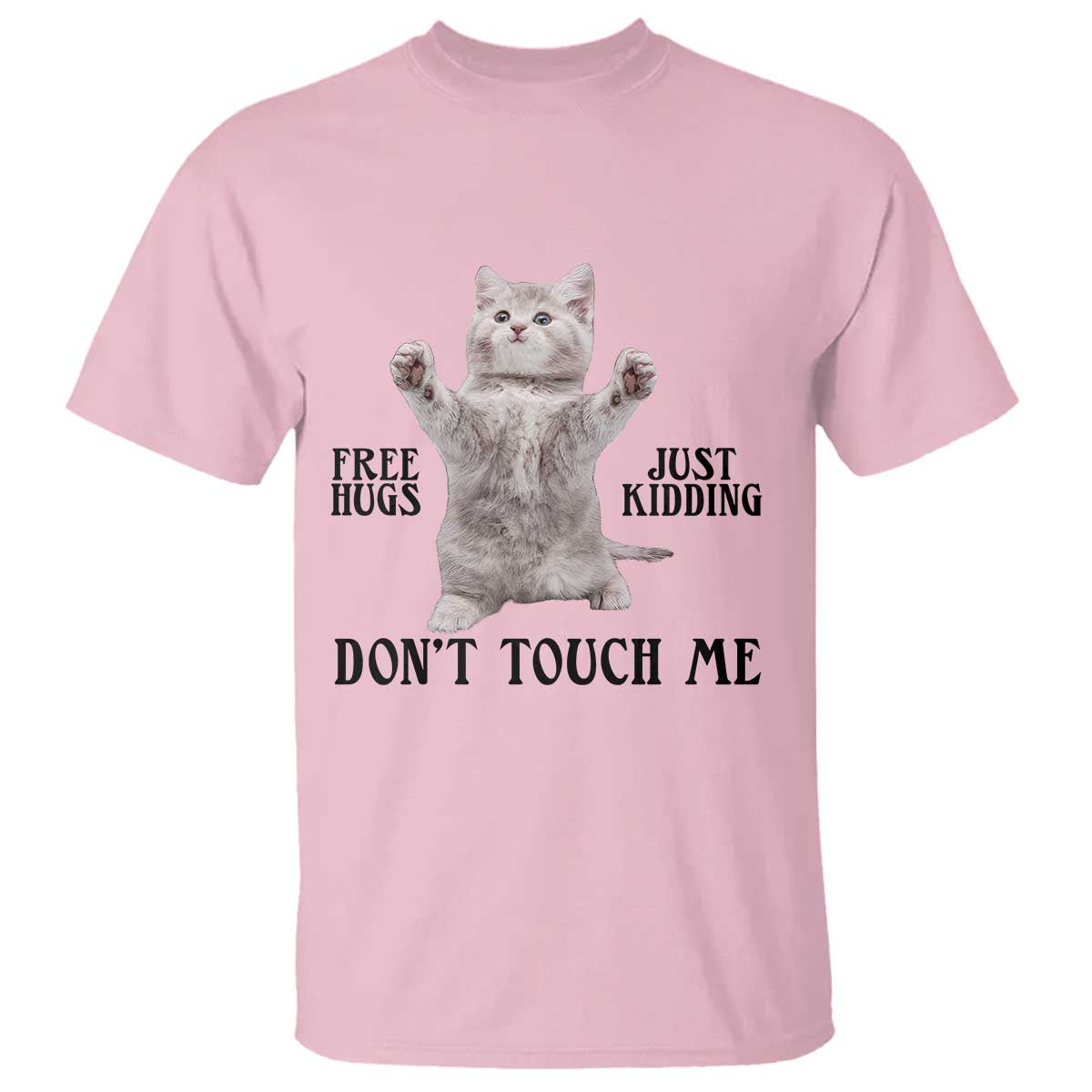 Free Hugs Do Not Touch Me T Shirt Funny Cat Meme - Wonder Print Shop