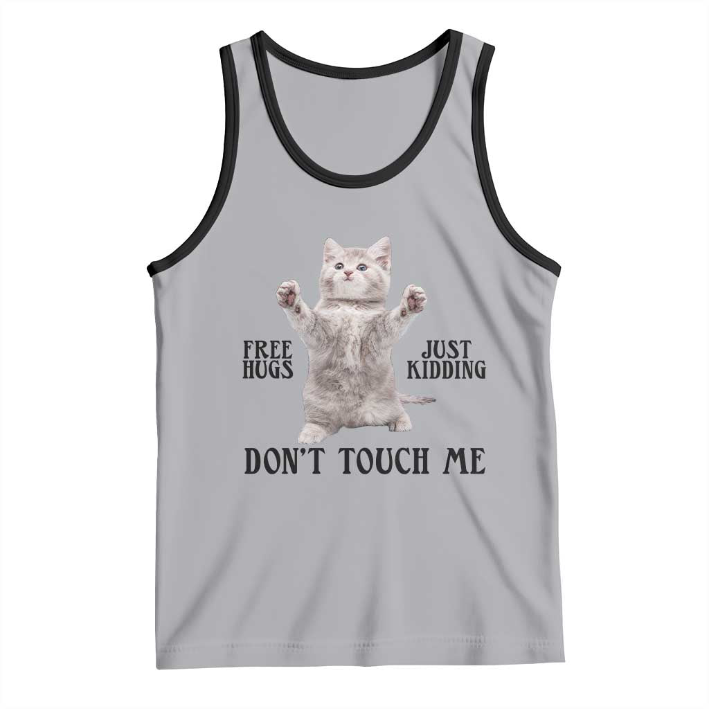 Free Hugs Do Not Touch Me Tank Top Funny Cat Meme - Wonder Print Shop