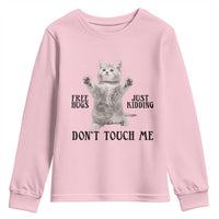 Free Hugs Do Not Touch Me Youth Sweatshirt Funny Cat Meme - Wonder Print Shop