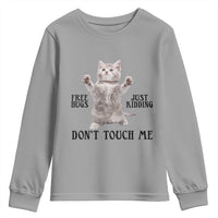 Free Hugs Do Not Touch Me Youth Sweatshirt Funny Cat Meme - Wonder Print Shop