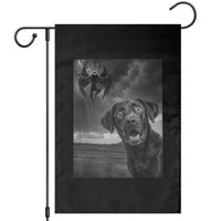 Funny Labrador Selfie With Mothman Garden Flag Cryptid Gift - Wonder Print Shop