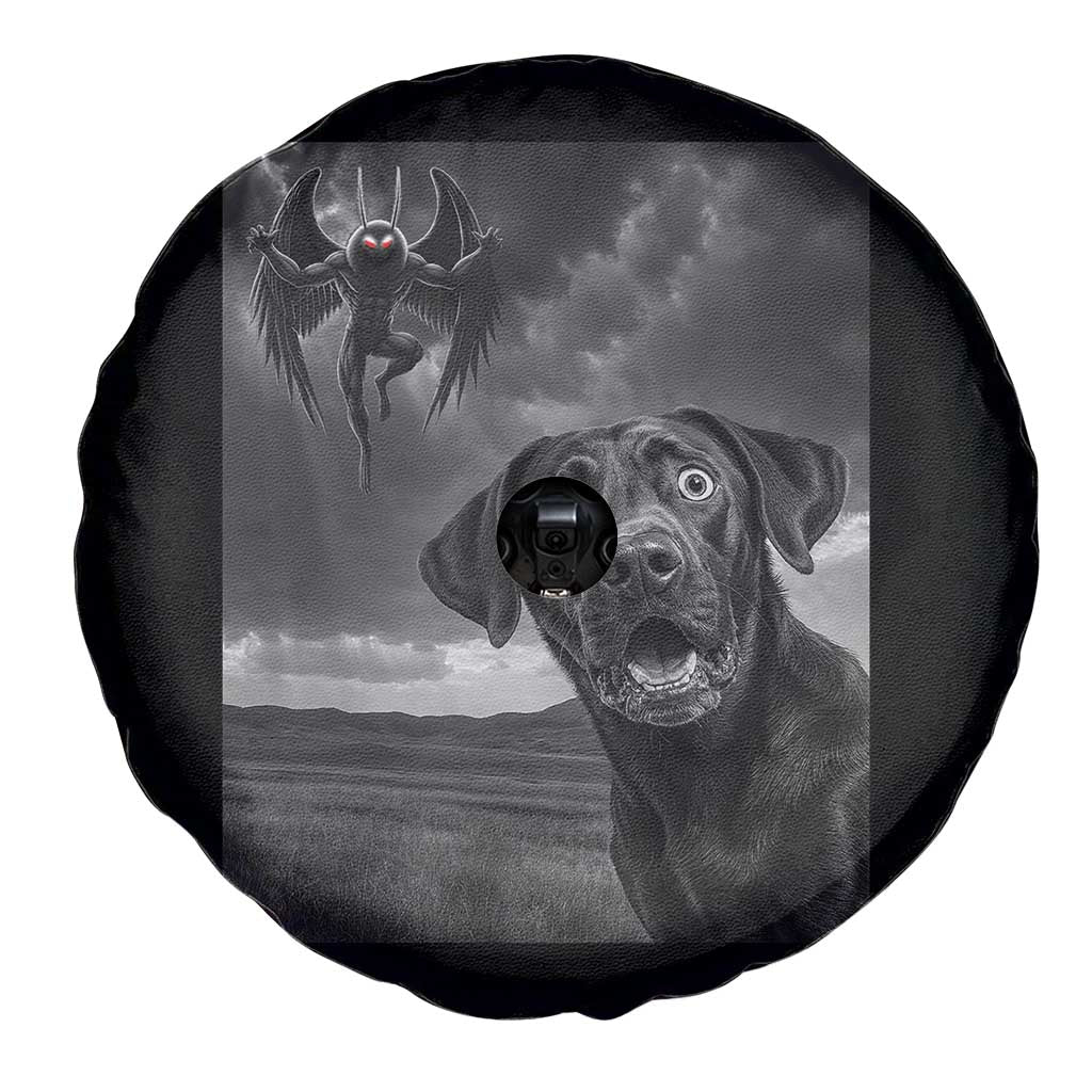 Funny Labrador Selfie With Mothman Spare Tire Cover Cryptid Gift - Wonder Print Shop