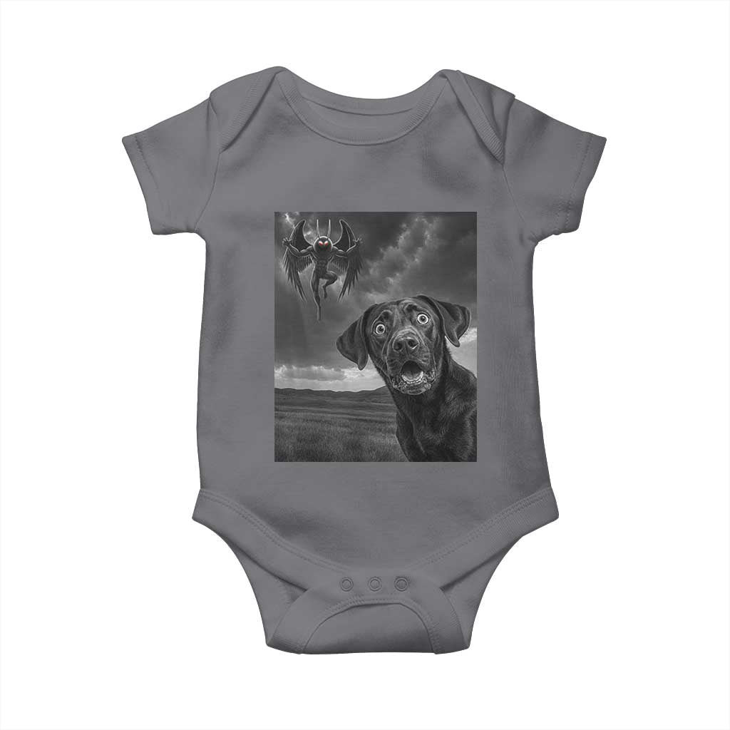 Funny Labrador Selfie With Mothman Baby Onesie Cryptid Gift - Wonder Print Shop