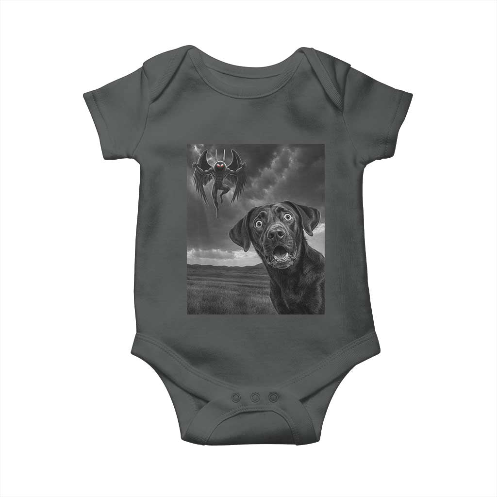 Funny Labrador Selfie With Mothman Baby Onesie Cryptid Gift - Wonder Print Shop