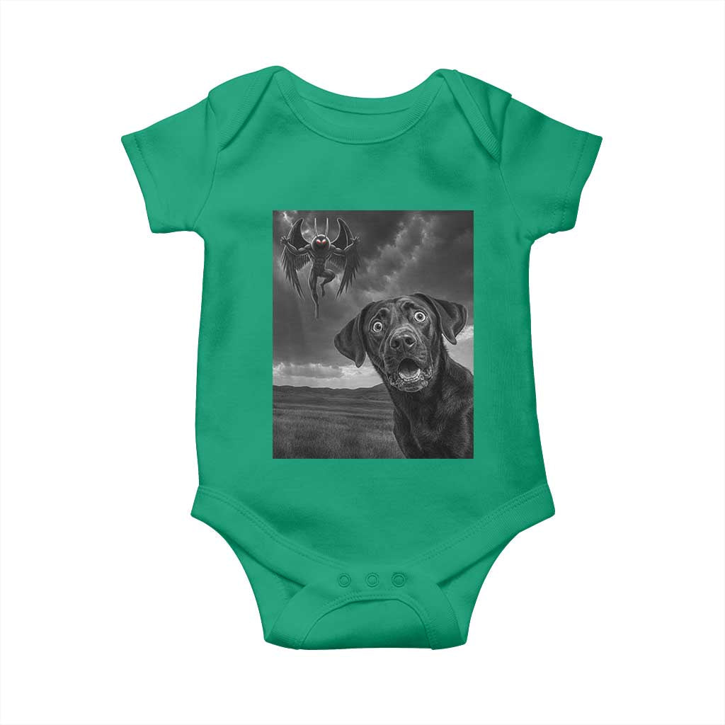 Funny Labrador Selfie With Mothman Baby Onesie Cryptid Gift - Wonder Print Shop