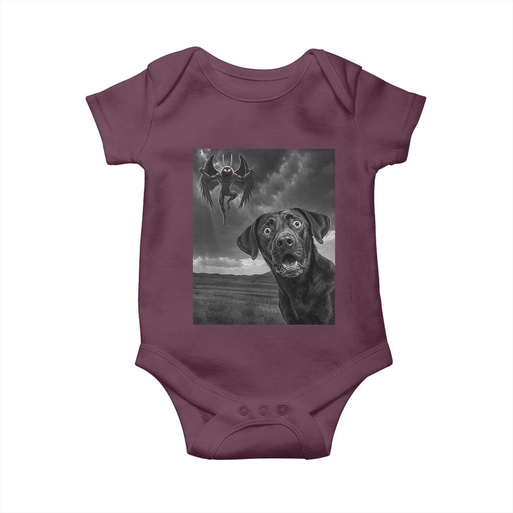 Funny Labrador Selfie With Mothman Baby Onesie Cryptid Gift - Wonder Print Shop