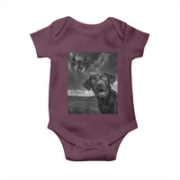 Funny Labrador Selfie With Mothman Baby Onesie Cryptid Gift - Wonder Print Shop