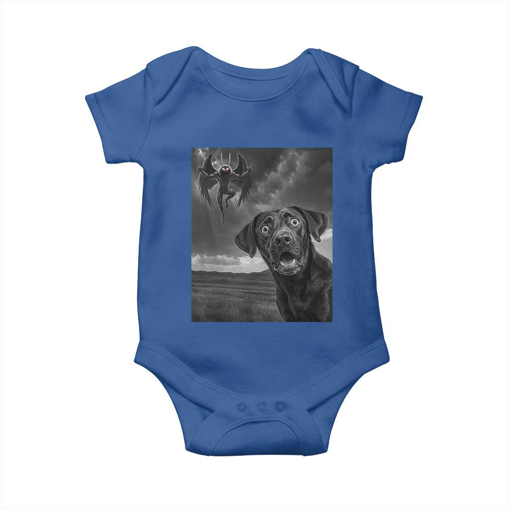Funny Labrador Selfie With Mothman Baby Onesie Cryptid Gift - Wonder Print Shop