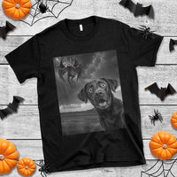 Funny Labrador Selfie With Mothman T Shirt Cryptid Gift - Wonder Print Shop