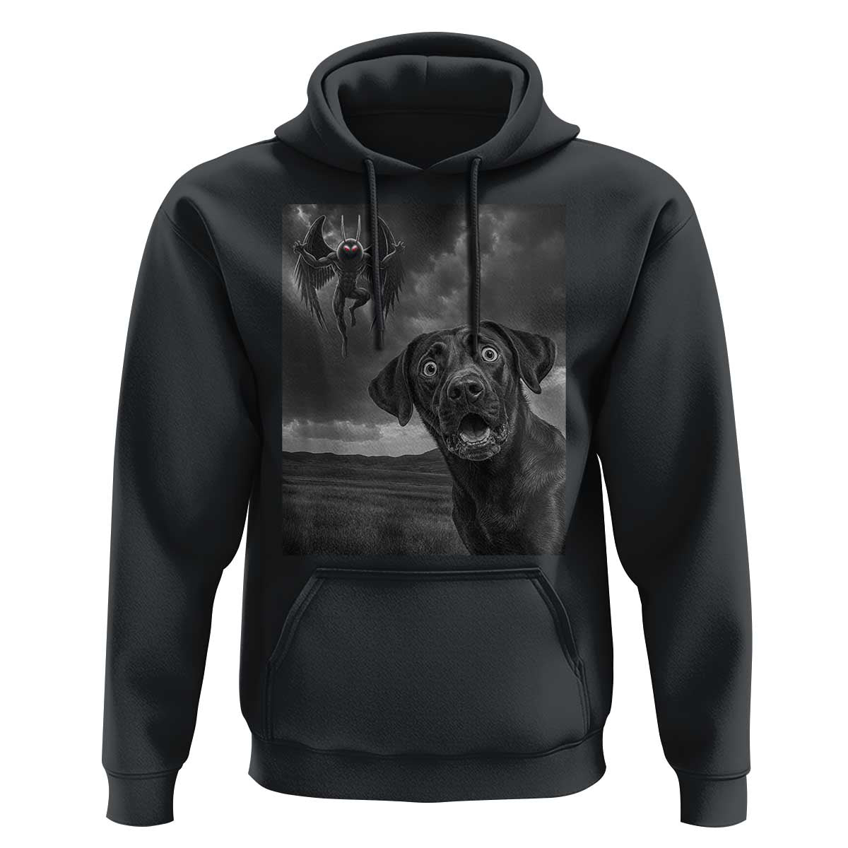 Funny Labrador Selfie With Mothman Hoodie Cryptid Gift - Wonder Print Shop