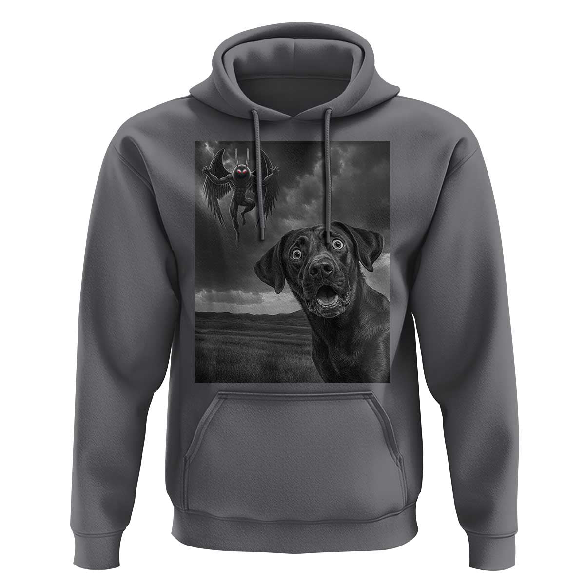 Funny Labrador Selfie With Mothman Hoodie Cryptid Gift - Wonder Print Shop