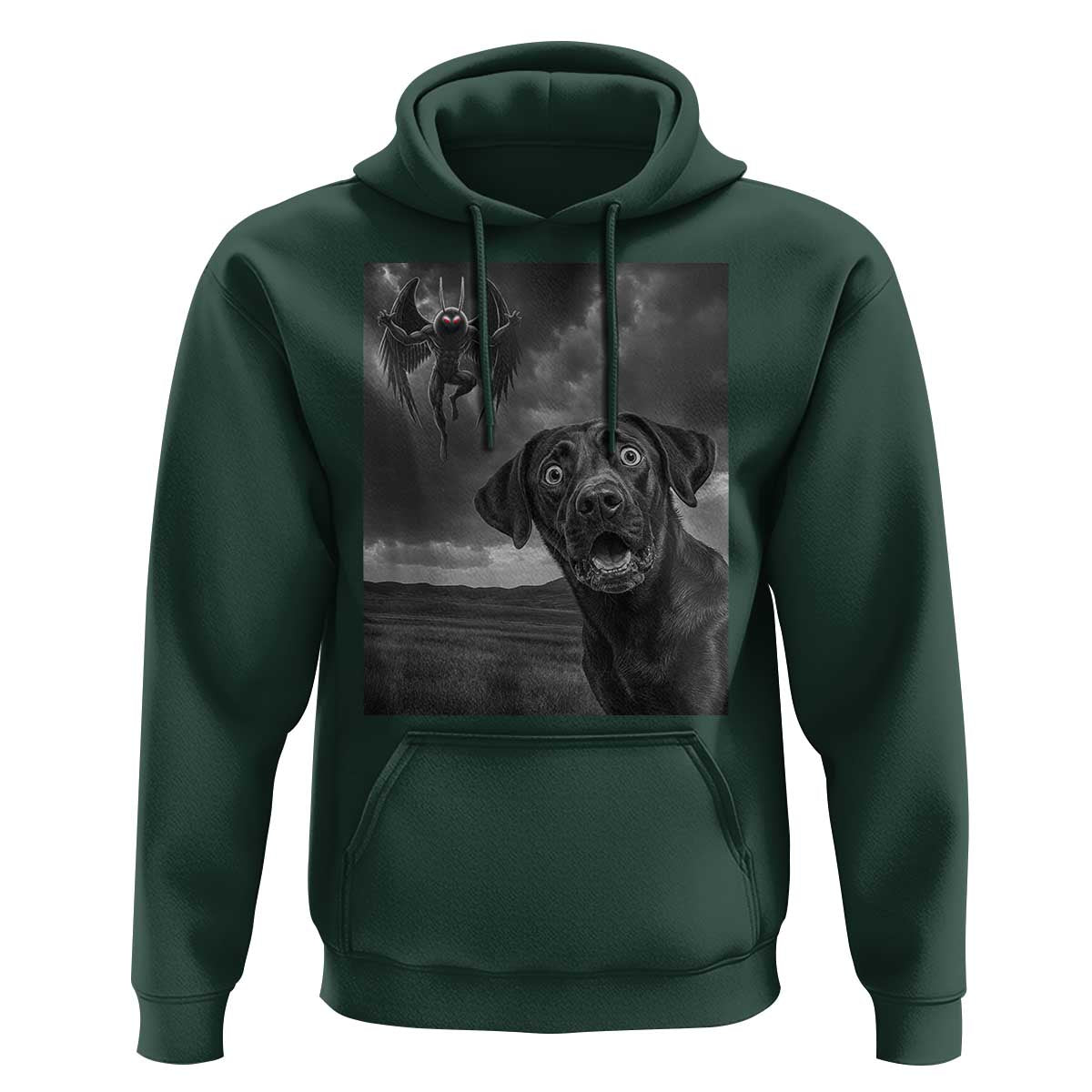 Funny Labrador Selfie With Mothman Hoodie Cryptid Gift - Wonder Print Shop