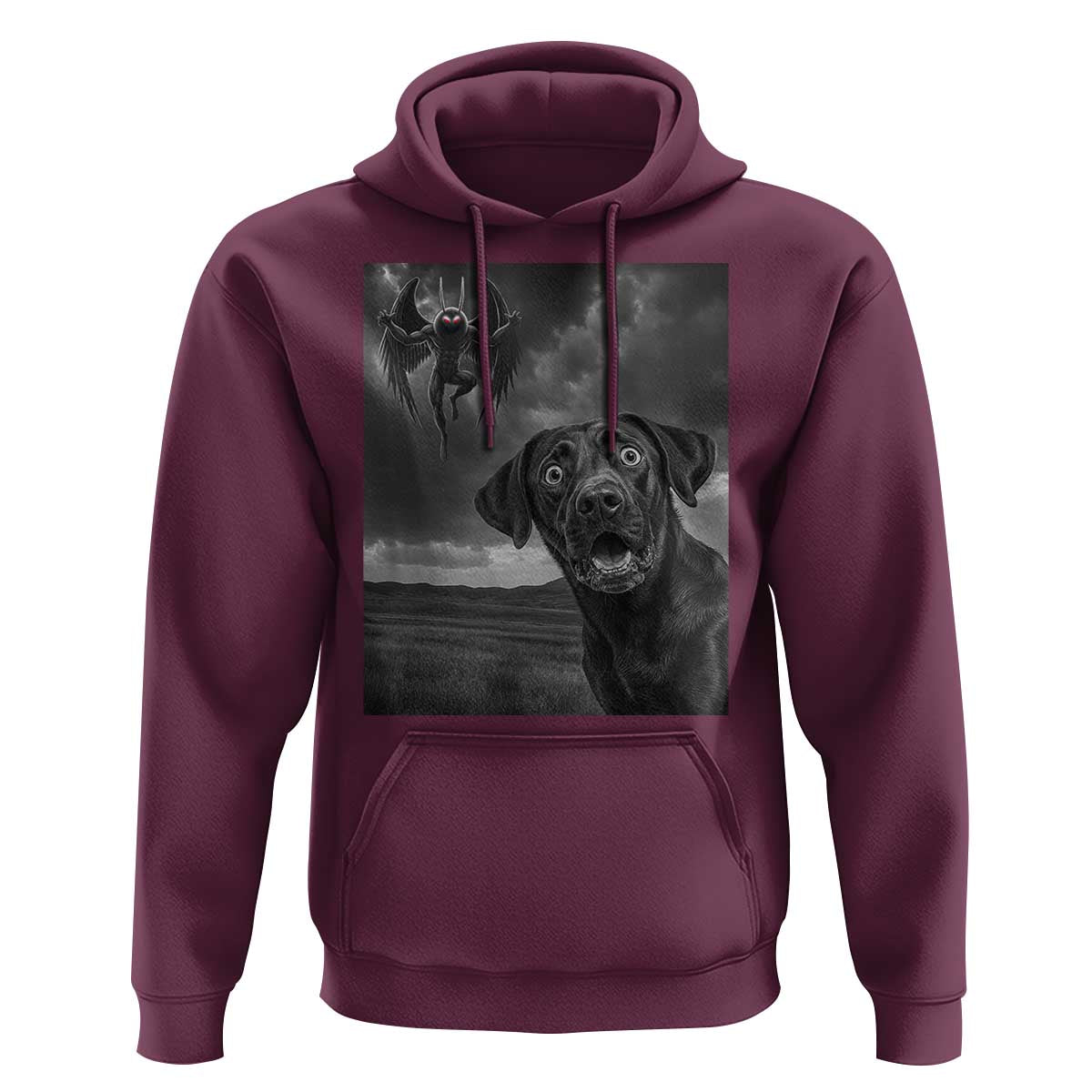 Funny Labrador Selfie With Mothman Hoodie Cryptid Gift - Wonder Print Shop