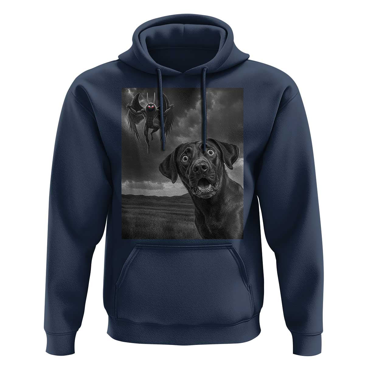 Funny Labrador Selfie With Mothman Hoodie Cryptid Gift - Wonder Print Shop