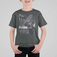 Funny Labrador Selfie With Mothman T Shirt For Kid Cryptid Gift - Wonder Print Shop