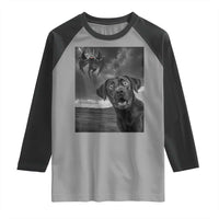 Funny Labrador Selfie With Mothman Raglan Shirt Cryptid Gift - Wonder Print Shop